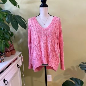 Express V-Neck Coral Sweater